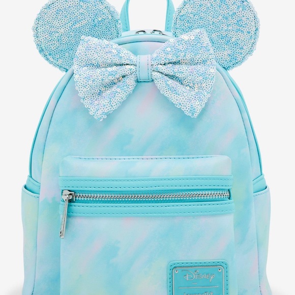 Loungefly Minnie Mouse sequins Bow mini backpack with matching wallet - Picture 6 of 7